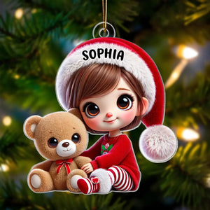 Ornement Acrylique Personnalisé – Adorable Décoration de Noël avec Prénom