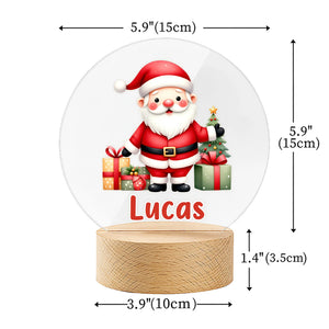 Lampe LED Personnalisée – Père Noël et Cadeaux de Noël avec Prénom