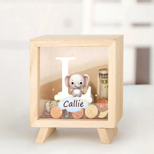Tirelire en Bois Personnalisée avec Animal – Décoration Ludique pour Enfant