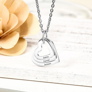 Collier Cœur Personnalisé avec Noms - Cadeau d’Anniversaire ou de Saint-Valentin