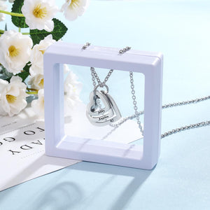 Collier Cœur Personnalisé avec Noms - Cadeau d’Anniversaire ou de Saint-Valentin