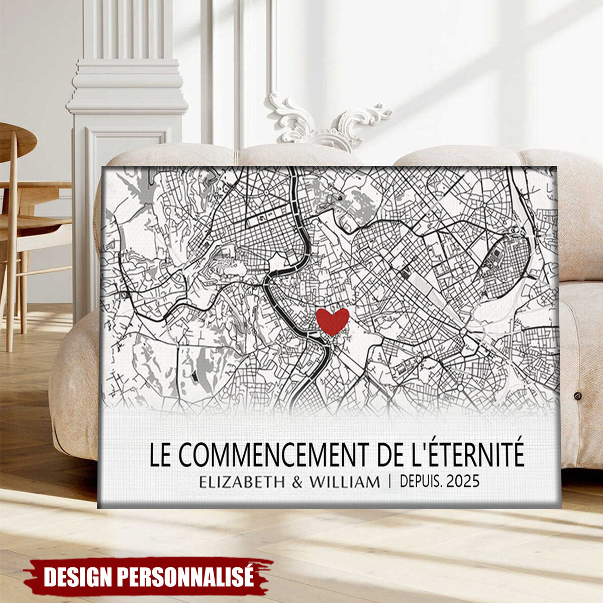 Affiche Carte Personnalisée – Le Début de Notre Histoire