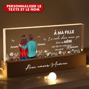 Veilleuse LED Personnalisée – À Ma Fille, Avec Amour de Maman