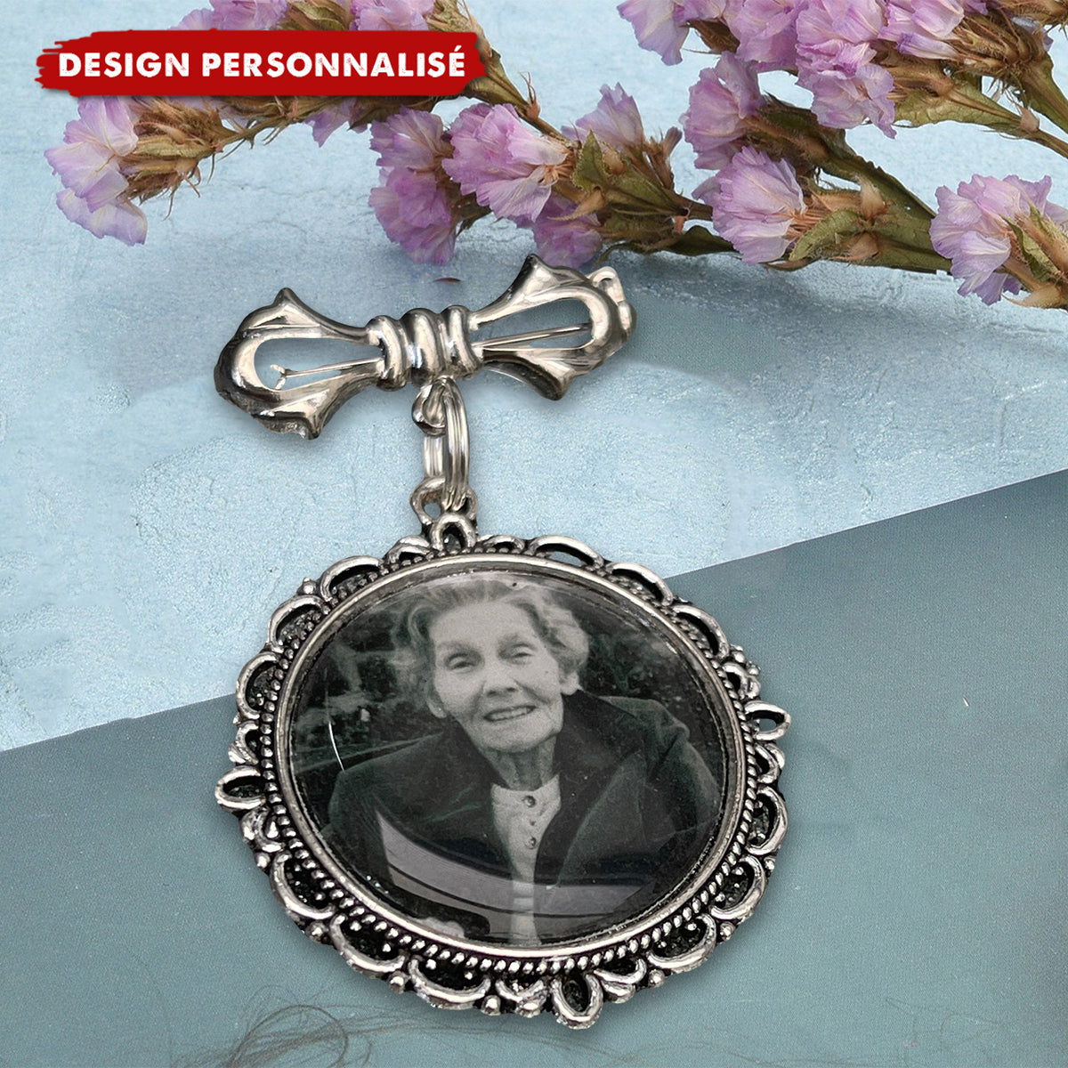 Broche Médaillon Photo Personnalisée – Souvenir Unique et Élégant
