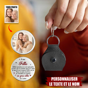 Porte-clés Personnalisé avec Photo – Message d’Amour pour Fille