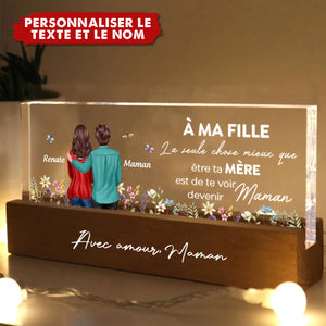 Veilleuse LED Personnalisée – À Ma Fille, Avec Amour de Maman