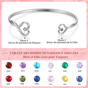 Bracelet Infini Cœur Personnalisé – Cadeau Émotionnel pour Maman et Fille