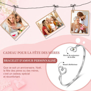 Bracelet Infini Cœur Personnalisé – Cadeau Émotionnel pour Maman et Fille