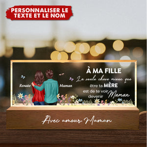 Veilleuse LED Personnalisée – À Ma Fille, Avec Amour de Maman