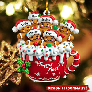 Joyeux Noël – Ornement Familial Pain d’Épices Personnalisé