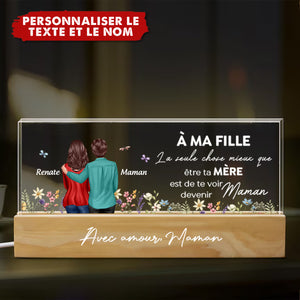 Veilleuse LED Personnalisée – À Ma Fille, Avec Amour de Maman