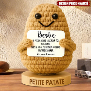 Poupée Patate au Crochet Personnalisée-Cadeau Drôle et Personnalisé pour Meilleure Amie