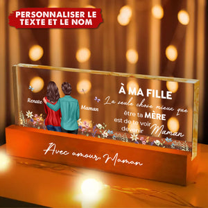 Veilleuse LED Personnalisée – À Ma Fille, Avec Amour de Maman