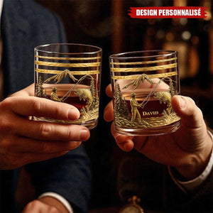 Verre à Whisky Personnalisé – Motif Pêcheur avec Gravure de Nom