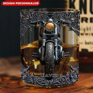 Verre à Whisky Personnalisé Motif Moto – Cadeau Idéal pour Motards
