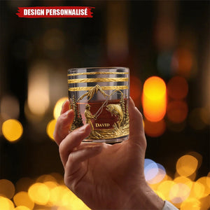 Verre à Whisky Personnalisé – Motif Pêcheur avec Gravure de Nom