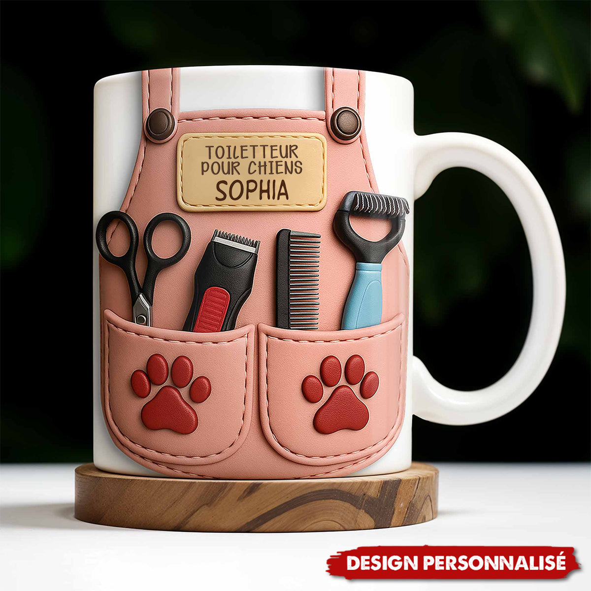 Mug Personnalisé Toiletteur pour Chiens - Cadeau pour les amoureux des chiens
