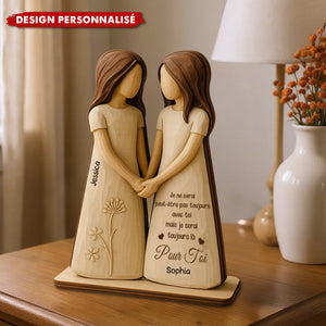 Plaque en Bois Personnalisée – Cadeau Émotionnel pour Sœurs, Meilleures Amies ou Âmes Sœurs
