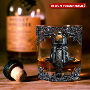 Verre à Whisky Personnalisé Motif Moto – Cadeau Idéal pour Motards