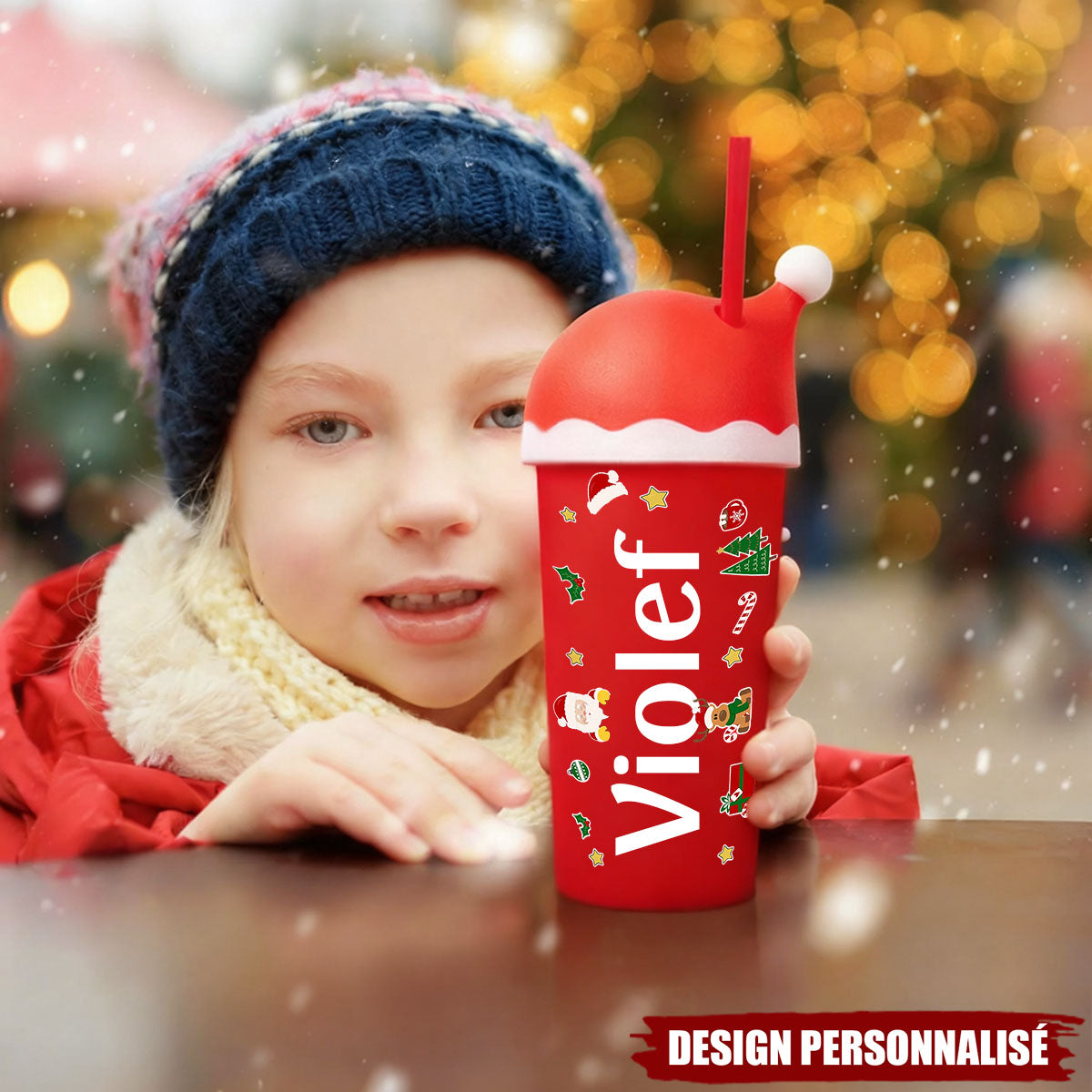 Gobelet de Noël Personnalisé pour Enfant - Cadeau Festif et Unique