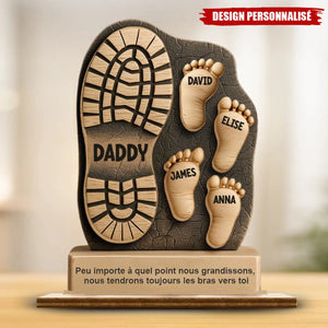Suivre les Pas de Papa – Plaque Personnalisée en Bois