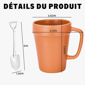 Mug Céramique en Forme de Pot – Cadeau Personnalisé pour Jardiniers