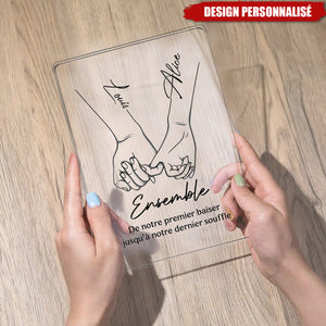 Plaque avec Noms & Citation Romantique – Cadeau Personnalisé pour Couple