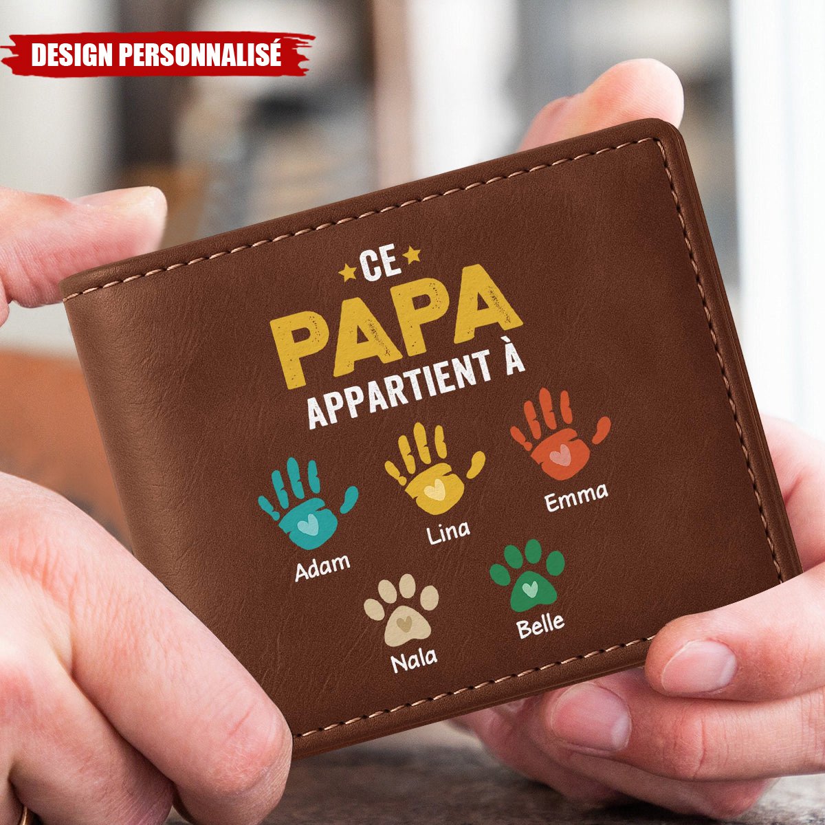 Portefeuille Personnalisé -Ce Papa Appartient à Ses Amours