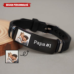 Bracelet personnalisé avec photo – Cadeau touchant pour papa