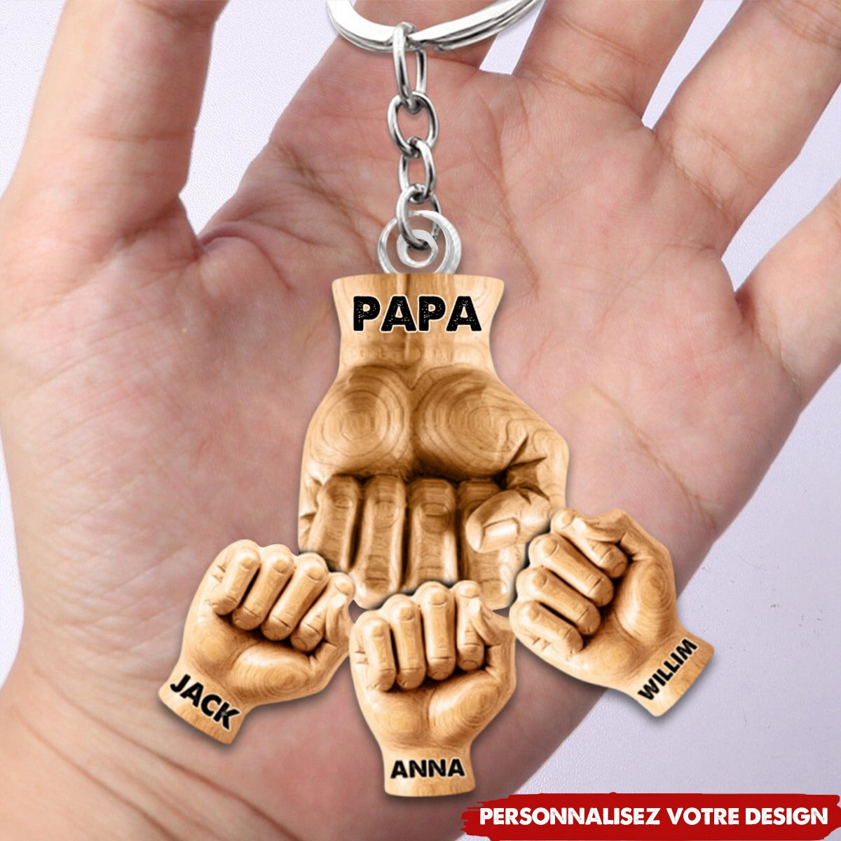 Meilleur Papa du Monde – Porte-clés Personnalisé en Forme Spéciale pour Papa