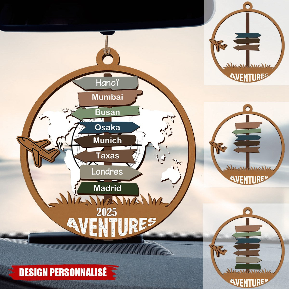 Ornement de Voyage Personnalisé – Souvenir d’Aventures