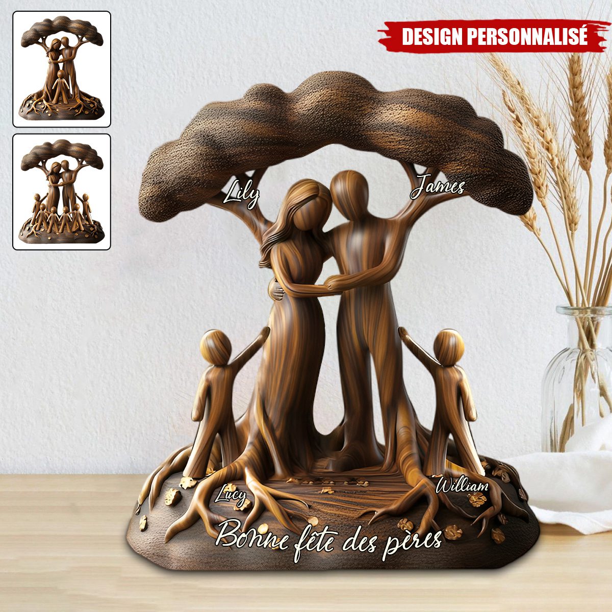 Plaque Acrylique Personnalisée – Famille sous l’Arbre de Vie