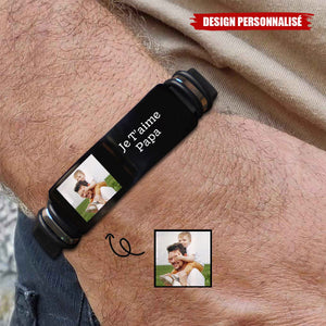 Bracelet personnalisé avec photo – Cadeau touchant pour papa