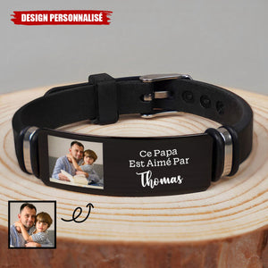 Bracelet personnalisé avec photo – Cadeau touchant pour papa