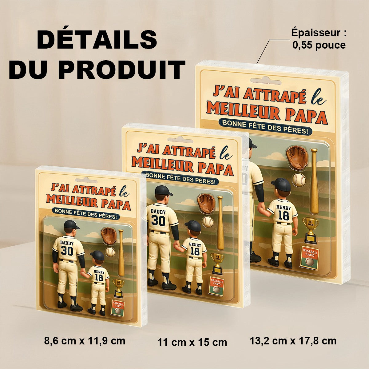 Cadeau Personnalisé Fête des Pères – "J’ai attrapé le meilleur papa"