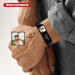 Bracelet personnalisé avec photo – Cadeau touchant pour papa