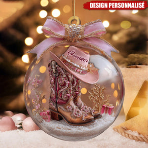 Ornement de Noël Personnalisé Cowgirl Western – Cadeau de Noël pour Cowgirl