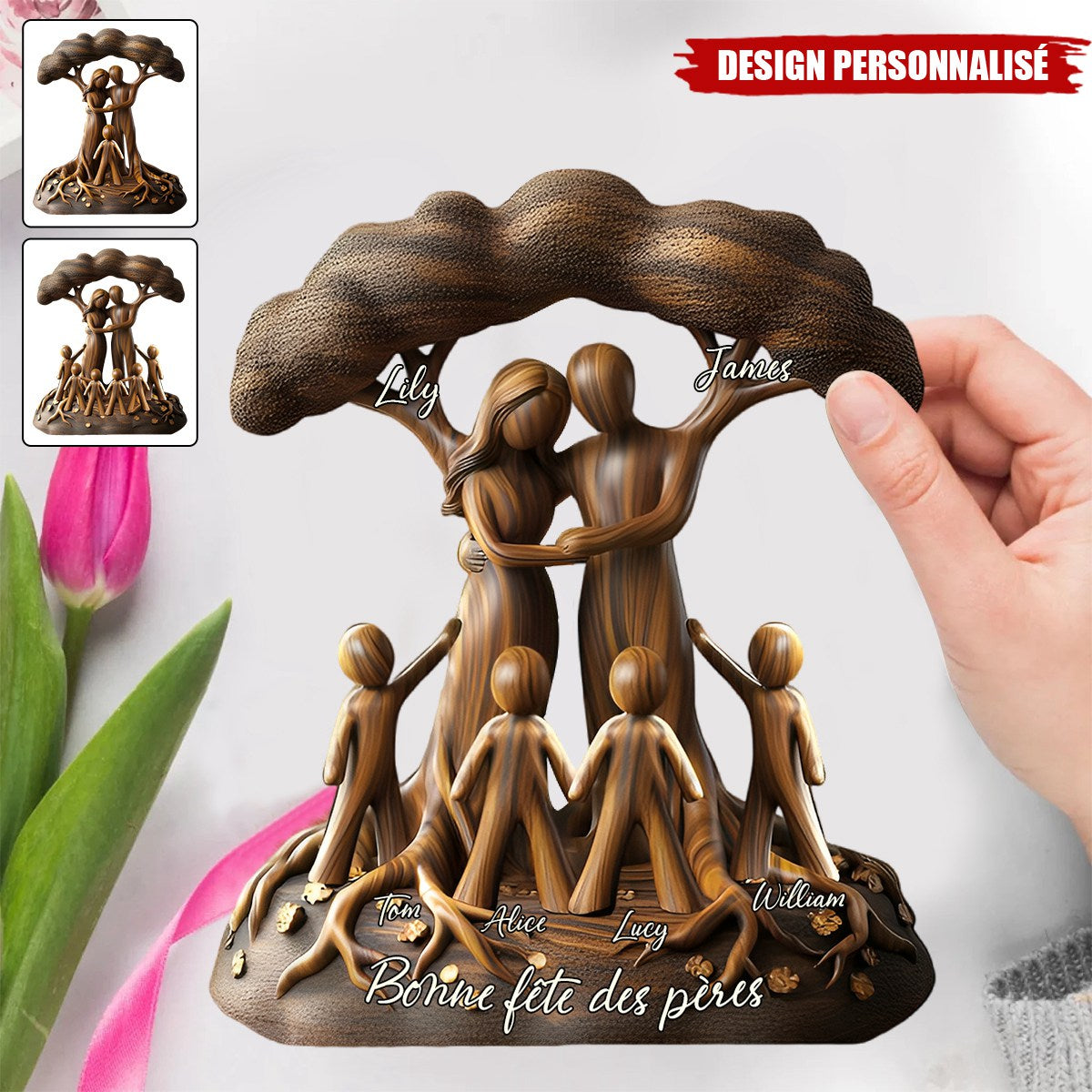 Plaque Acrylique Personnalisée – Famille sous l’Arbre de Vie