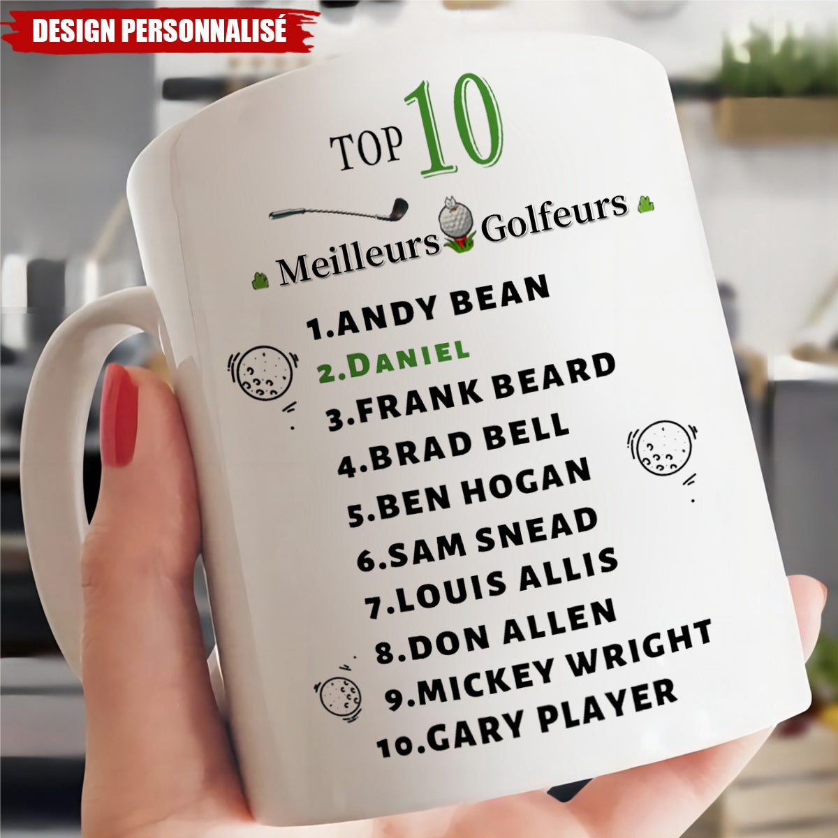 Mug Personnalisé – Top 10 des Meilleurs Golfeurs