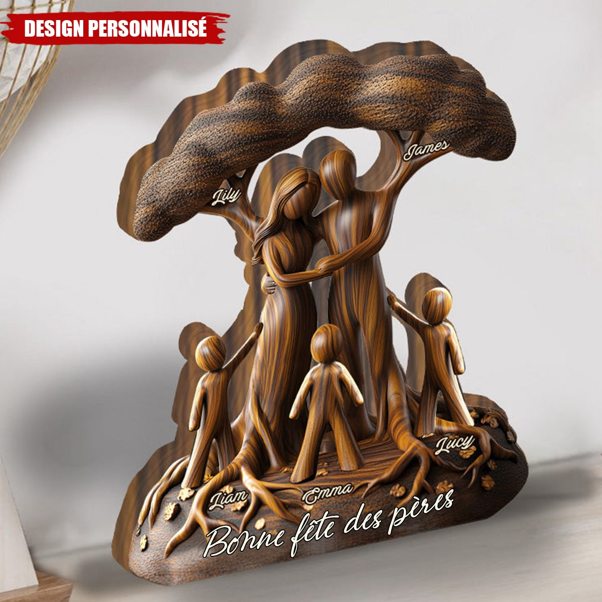 Plaque Acrylique Personnalisée – Famille sous l’Arbre de Vie