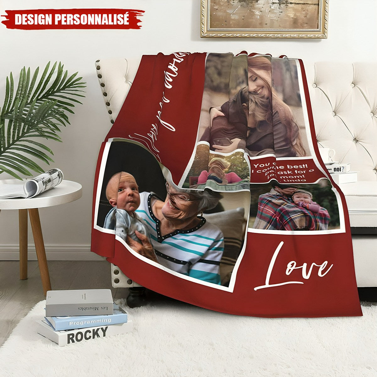 Personnalisez votre couverture-- Cadeau d'Amour pour Maman et Mamie