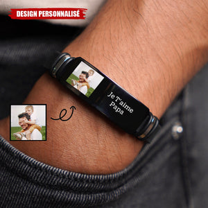 Bracelet personnalisé avec photo – Cadeau touchant pour papa