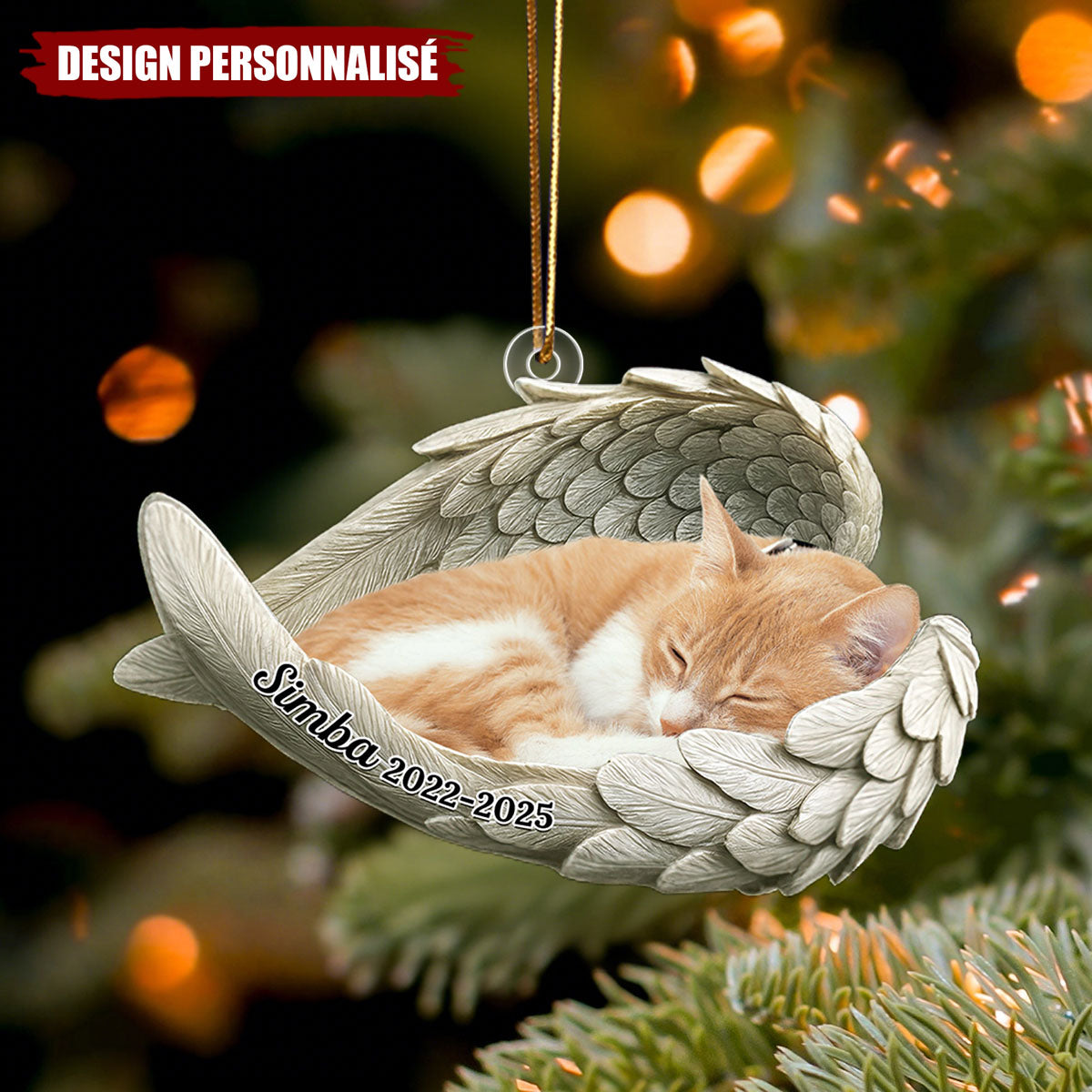 Décoration Commémorative Personnalisée – Ange Gardien pour Animal de Compagnie