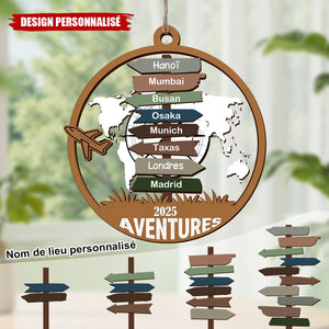 Ornement de Voyage Personnalisé – Souvenir d’Aventures