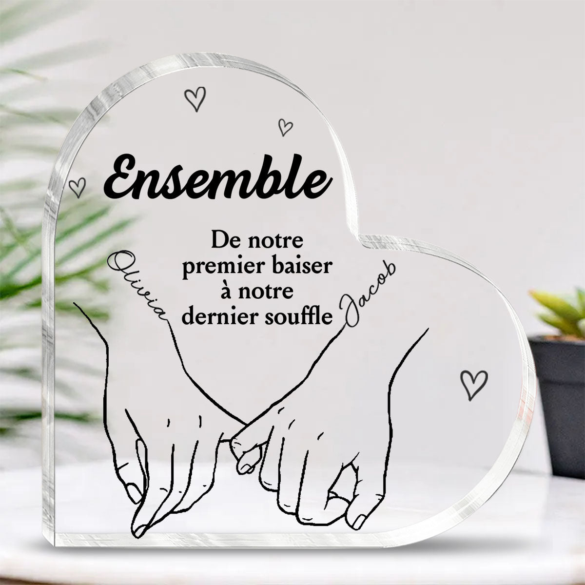 Je veux que toutes Mes Durées soient avec vous - Couple personnalisé personnalisé Plaque acrylique en forme de coeur - cadeau pour mari femme, anniversaire