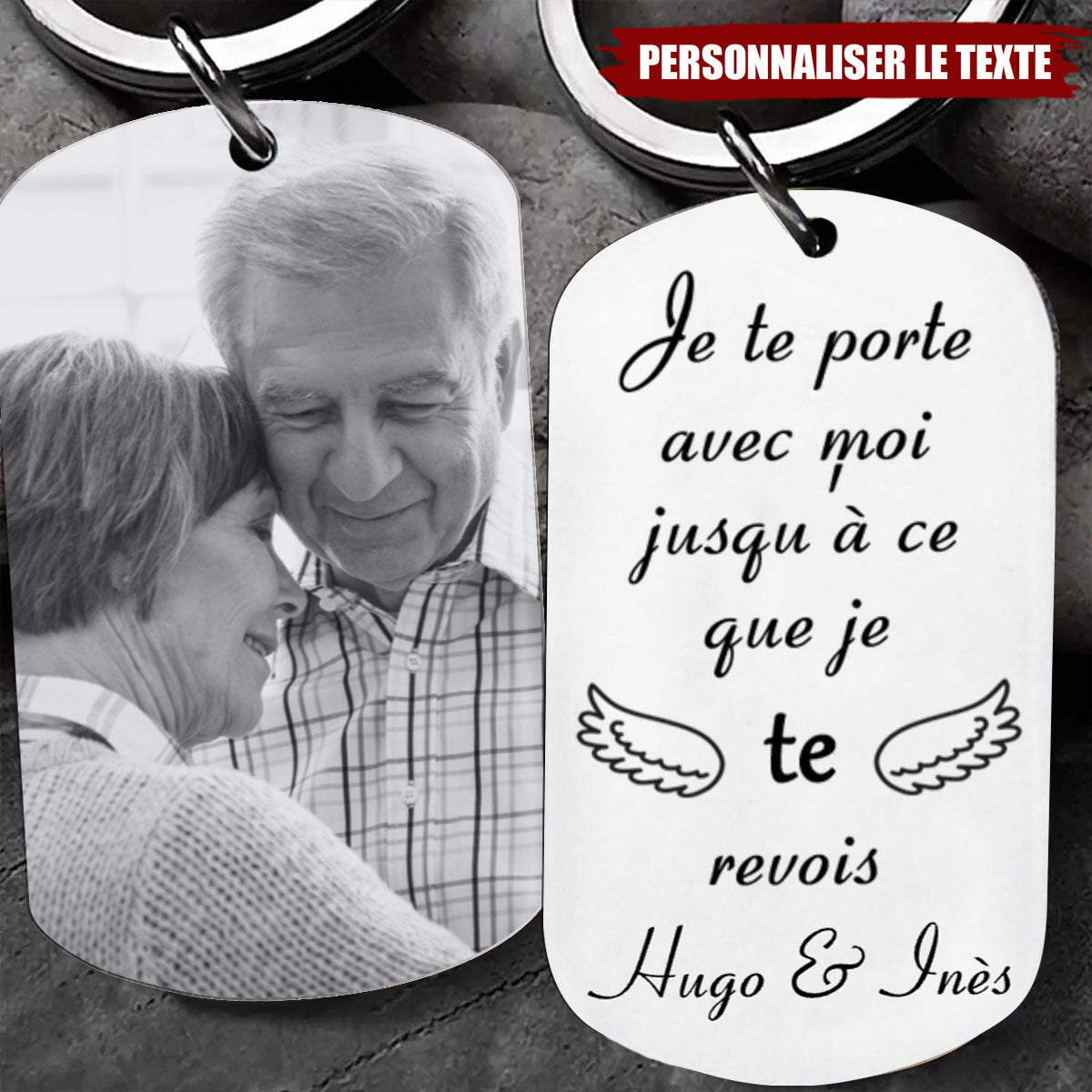 Porte-Clés Personnalisé avec Photo – "Je te porte avec moi jusqu’à ce que je te revoie"