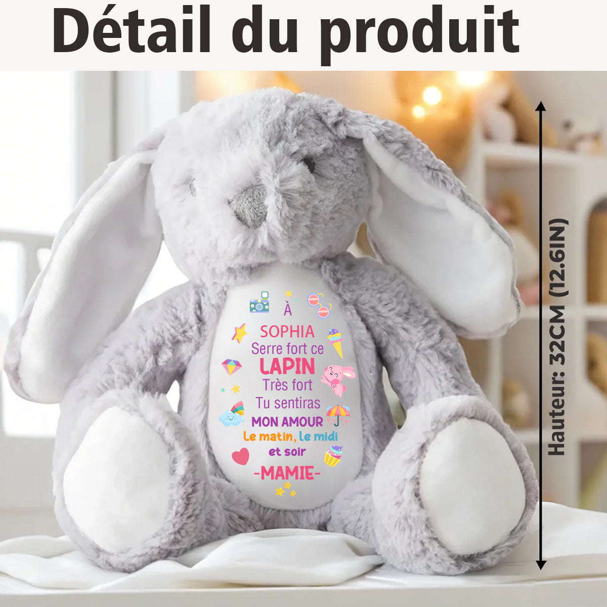 Lapin de Pâques en Peluche Personnalisé – Cadeau Doux et Unique pour Enfant