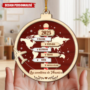 Ornement de Voyage Personnalisé – Les Aventures Autour du Monde