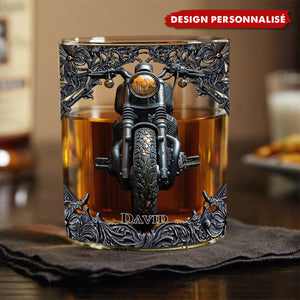 Verre à Whisky Personnalisé Motif Moto – Cadeau Idéal pour Motards