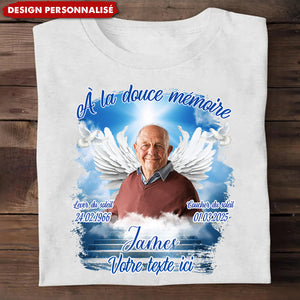 T-shirt Commémoratif Personnalisé avec Photo et Dates – Hommage Émotionnel pour un Être Cher